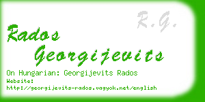 rados georgijevits business card